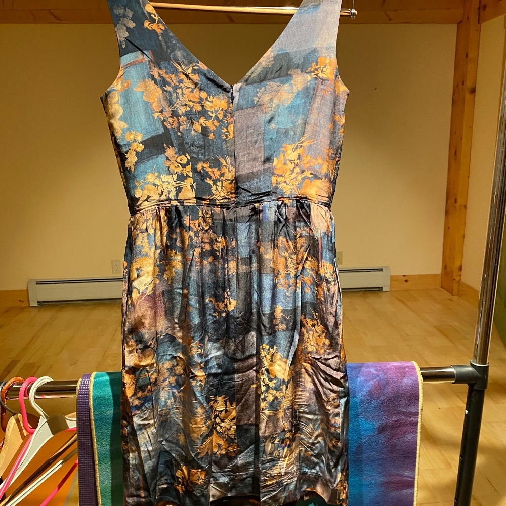 Silk knee length sleeveless dress